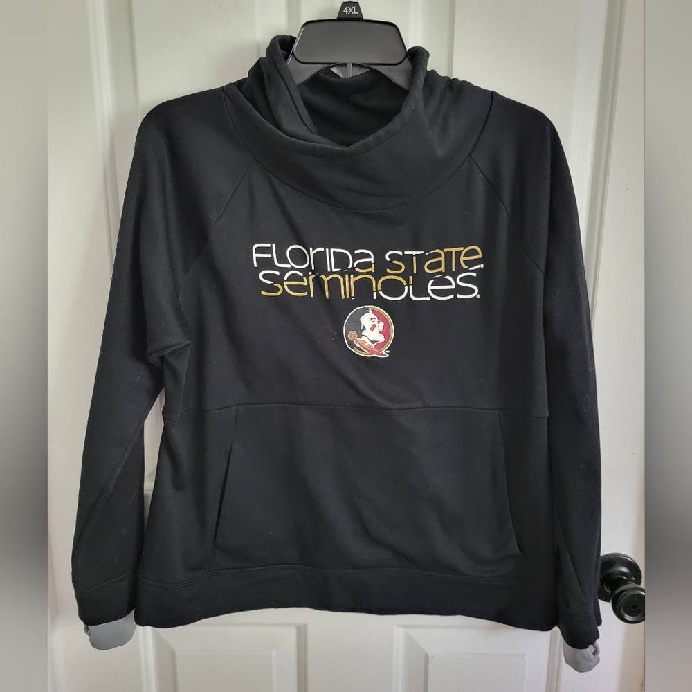 Champion Women's Black Cowl Neck Florida State Seminole FSU Pullover Size Large